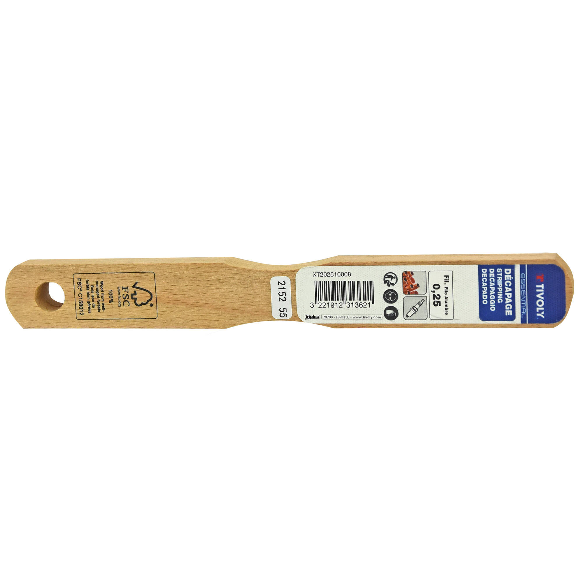 Cepillo para BUGÍAS- Mango de madera FSC - Hilos de latón (Granel) / Latón redondo / 0.25