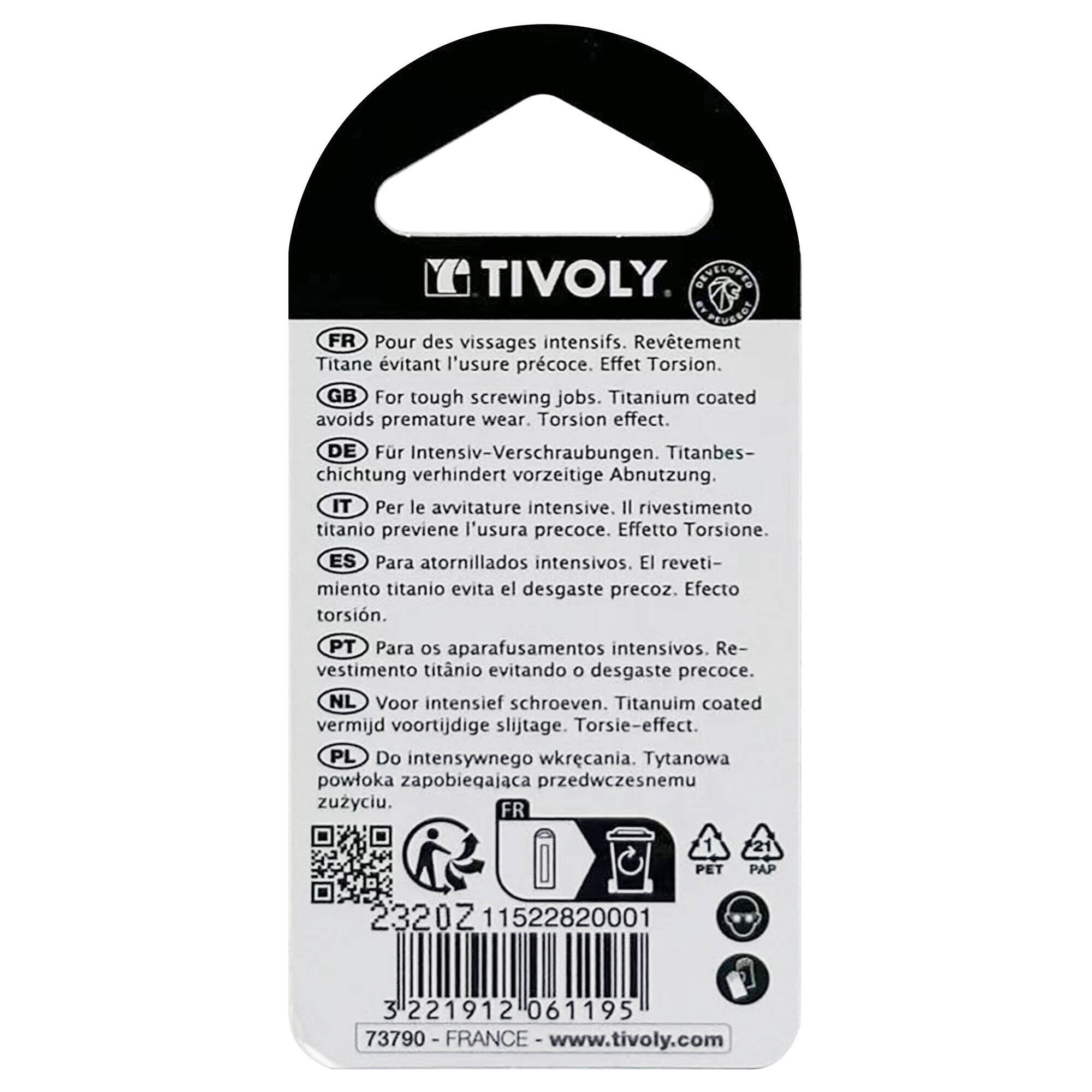 Punta de atornillar -Torsión TiN -Para tornillo Phillips (Blíster) N°: N1-2-3 / L: 50