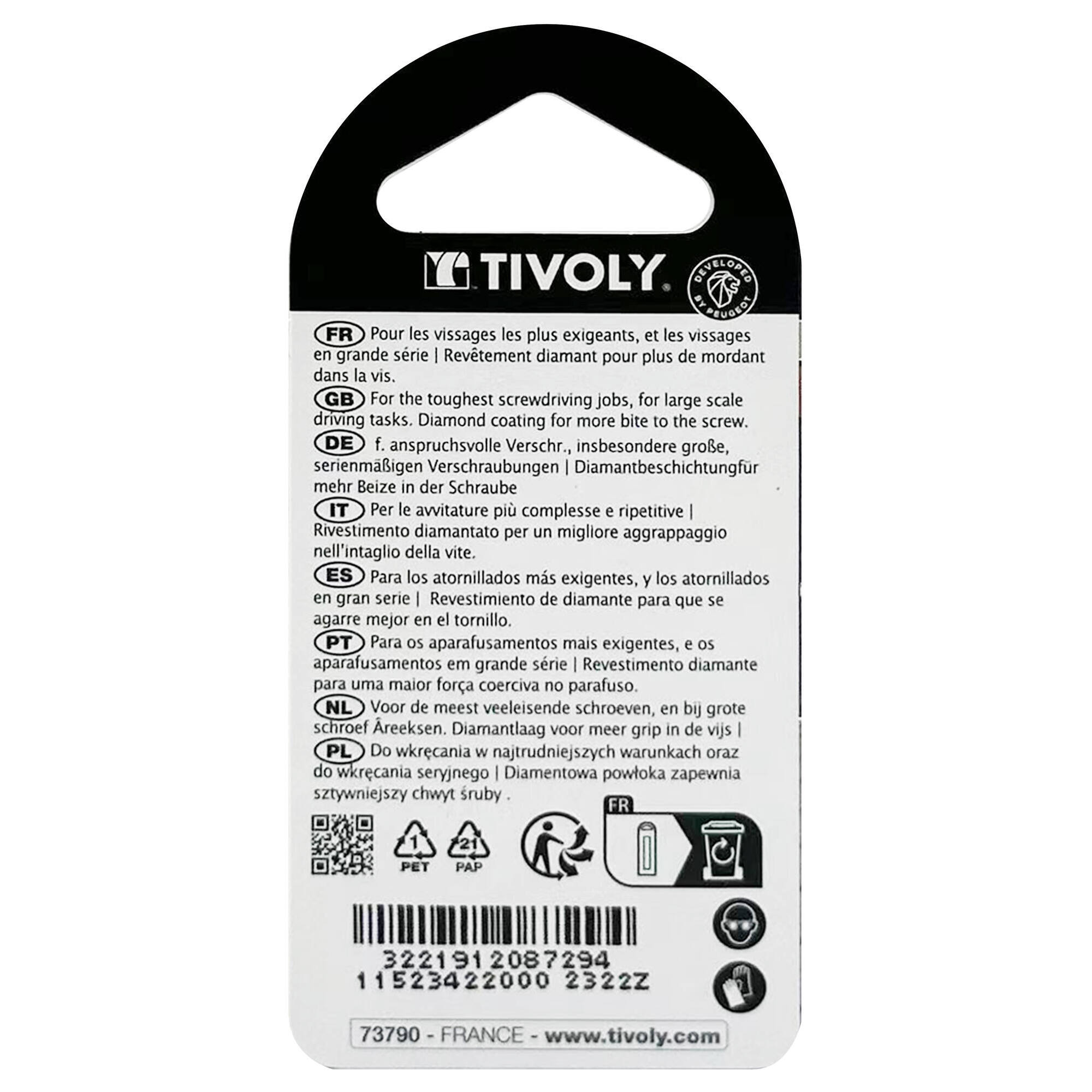 Punta de atornillar -Torsión diamante IMPACTO -Para tornillo Torx (Blíster) N°: N20 / L: 50