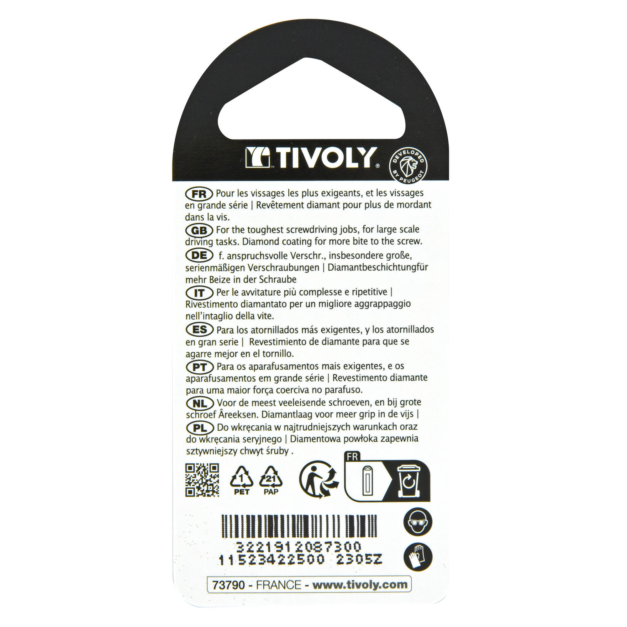 Punta de atornillar -Torsión diamante IMPACTO -Para tornillo Torx (Blíster) N°: N25 / L: 50