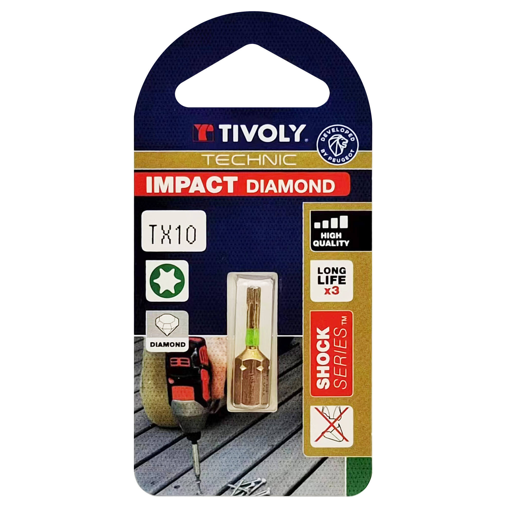 Punta de atornillar -Torsión diamante IMPACTO -Para tornillo Torx (Blíster) N°: N10 / L: 25