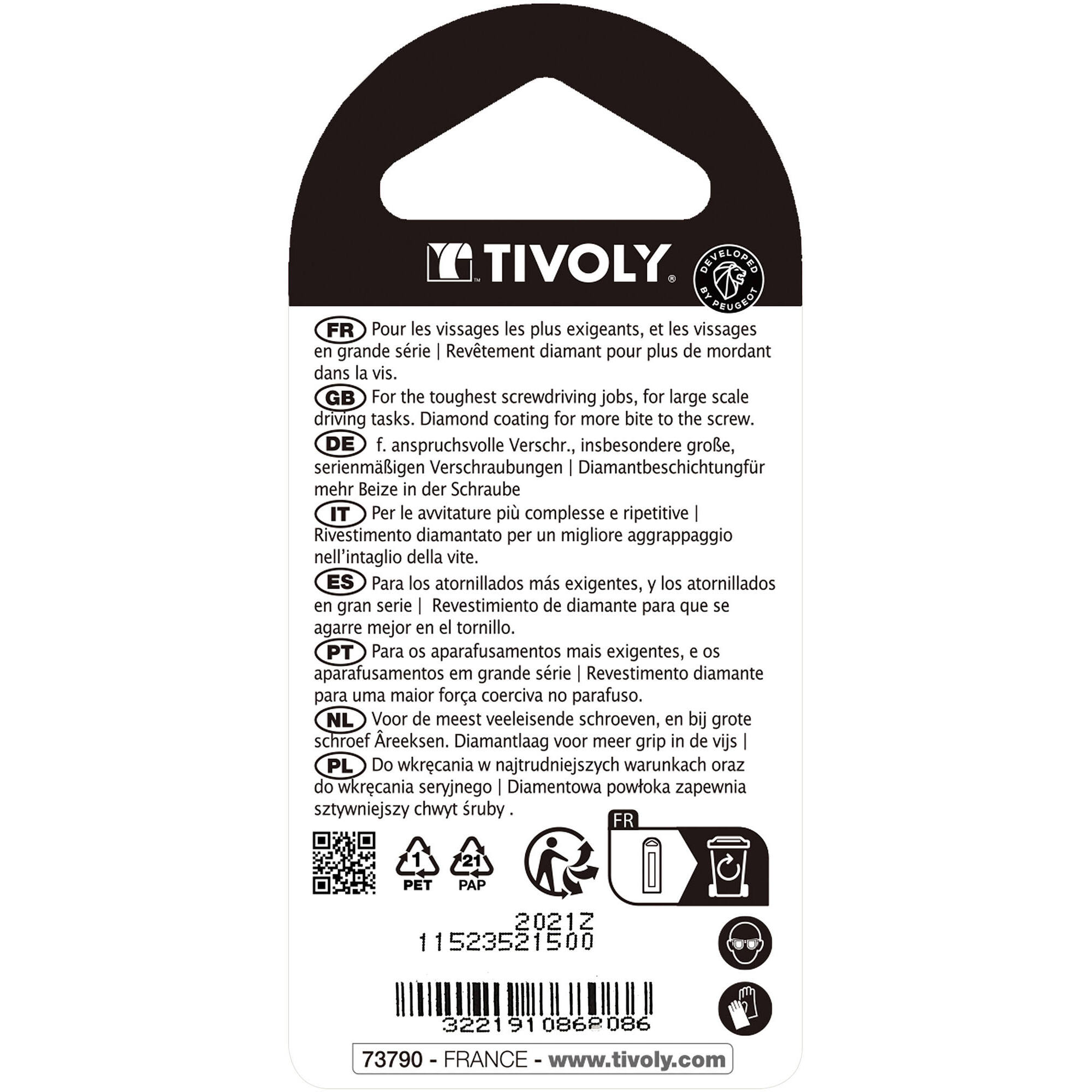 Punta de atornillar -Torsión diamante IMPACTO -Para tornillo Torx (Blíster) N°: N15 / L: 25