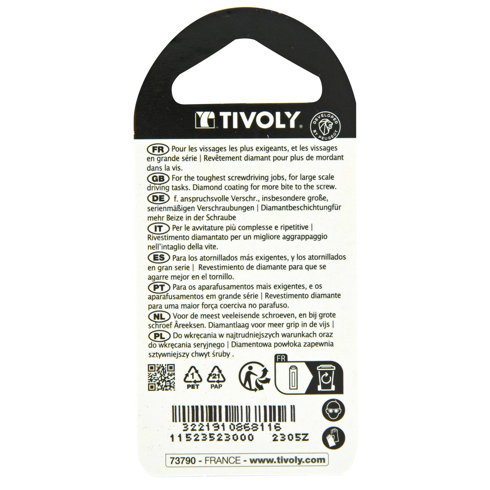 Punta de atornillar -Torsión diamante IMPACTO -Para tornillo Torx (Blíster) N°: N30 / L: 25