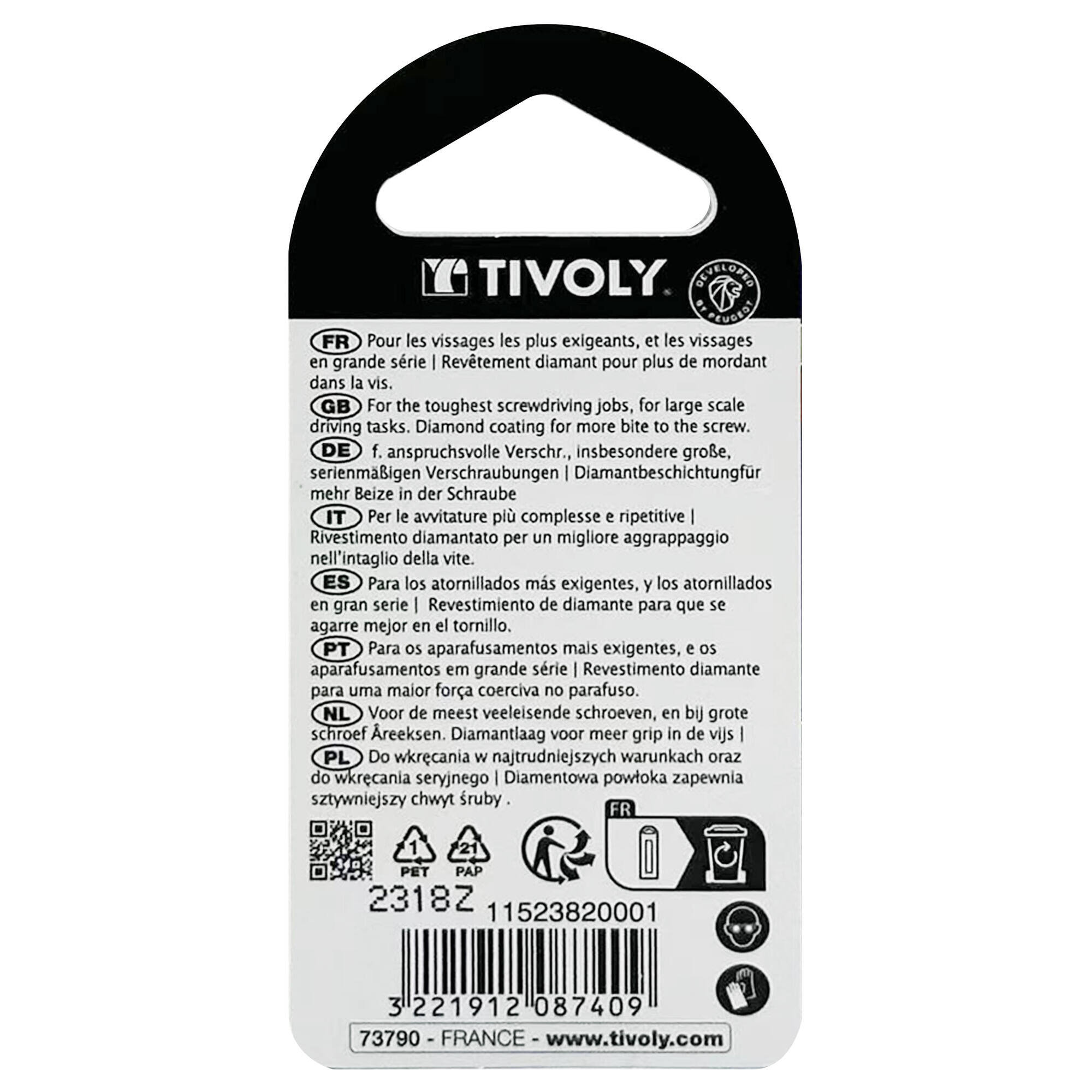 Punta de atornillar -Torsión diamante IMPACTO -Para tornillo Phillips (Blíster) N°: 1-2-3 / L: 50