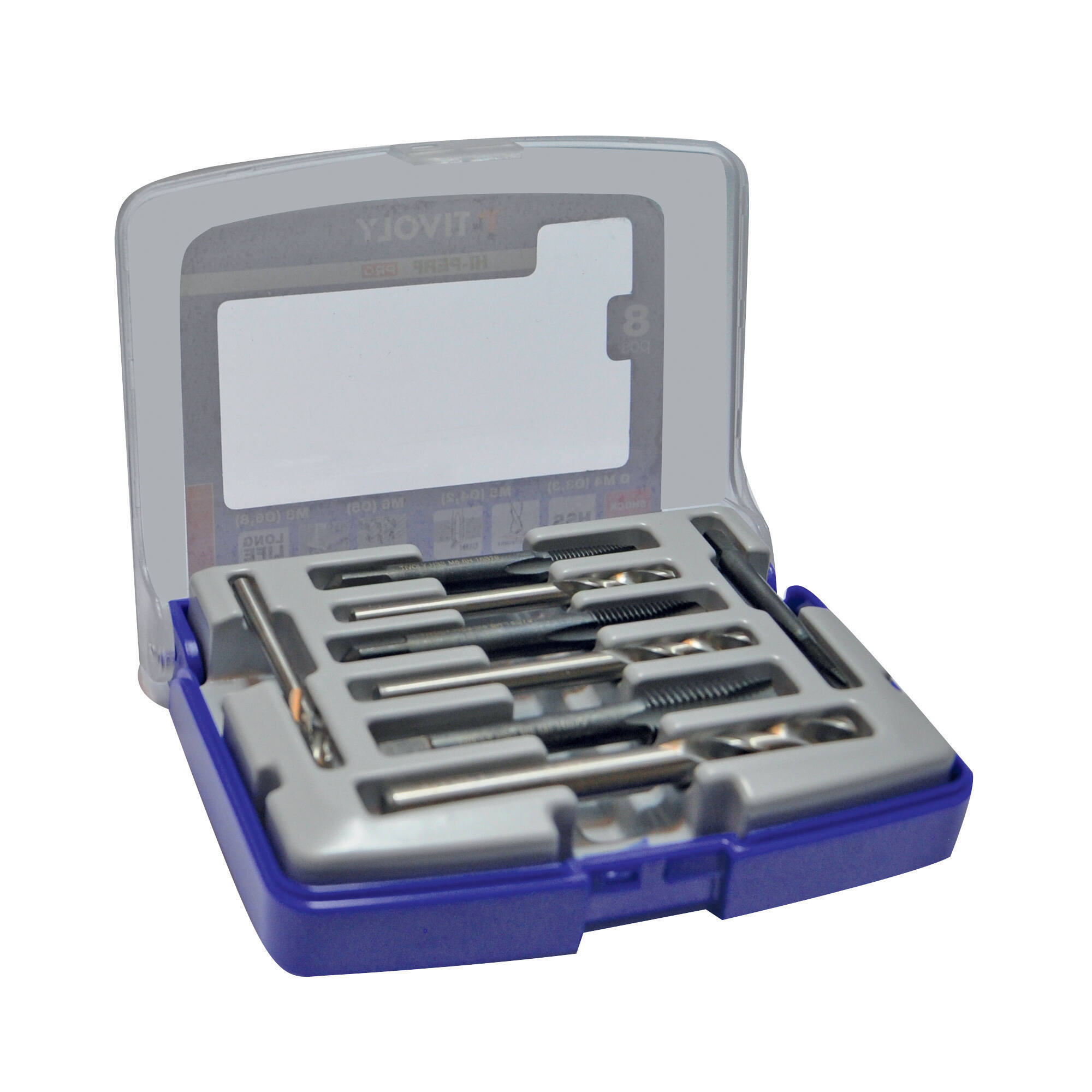 8 piezas - 4 machos de roscar HSS STEAM GUN DIN352 M4 a M8 + 4 brocas HSS extracortas rectificadas de punta en cruz