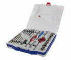 23 piezas -6 machos de roscar HSS + 6 cojinetes HSS M3 a M10 + 2 portamachos + 1 portacojinetes 25,4 + 6 brocas HSSE5 + accesorios