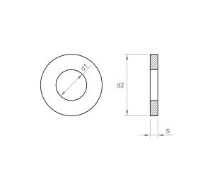 DIN 125 A HV140 ZP, Arandela plana en acabado zincado