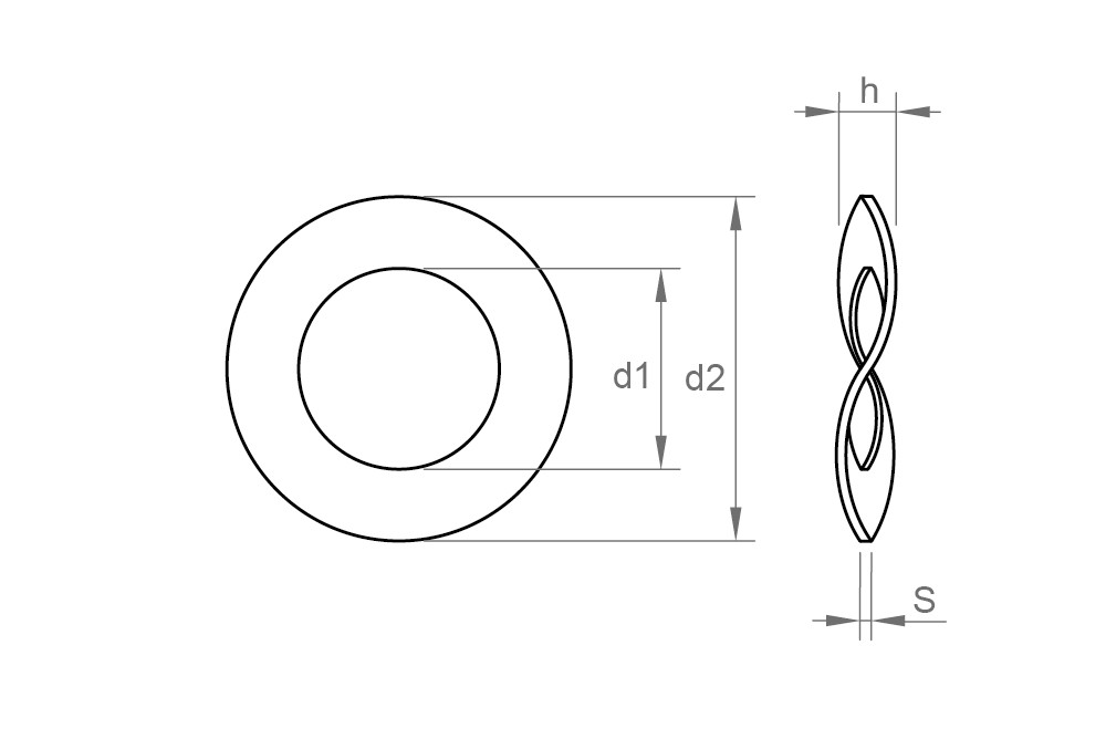DIN 137 B, Arandela alabeada con forma en 