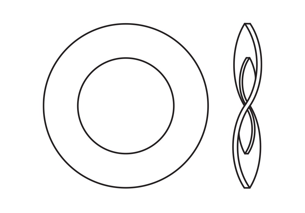 DIN 137 B, Arandela alabeada con forma en 