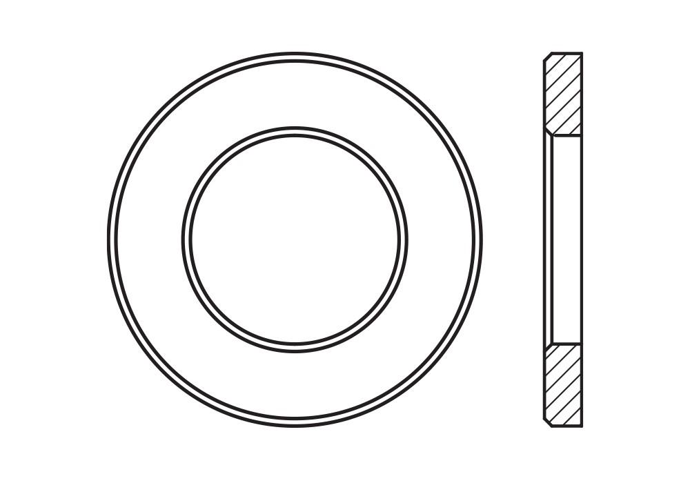 EN 14399-6 H HDG, Arandela de estructura en acabado galvanizado en caliente