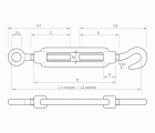 DIN 1480 H-E A4, Tensor gancho/anilla en acero inoxidable A4