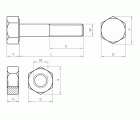 EN 15048 8.8 ZP - SET 4014+4032, (ISO 4014 + ISO 4032) Set de tornillería estructural de alta resistencia para uniones sin precarga con marcado CE, acabado zincado y calidad 8.8