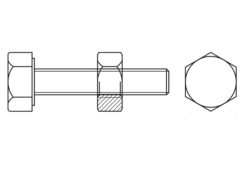EN 15048 8.8 HDG - SET 4017+4032, (ISO 4017 + ISO 4032) Set de tornillería estructural de alta resistencia para uniones sin precarga con marcado CE, acabado galvanizado en caliente y calidad 8.8