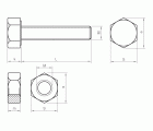 EN 15048 8.8 HDG - SET 4017+4032, (ISO 4017 + ISO 4032) Set de tornillería estructural de alta resistencia para uniones sin precarga con marcado CE, acabado galvanizado en caliente y calidad 8.8