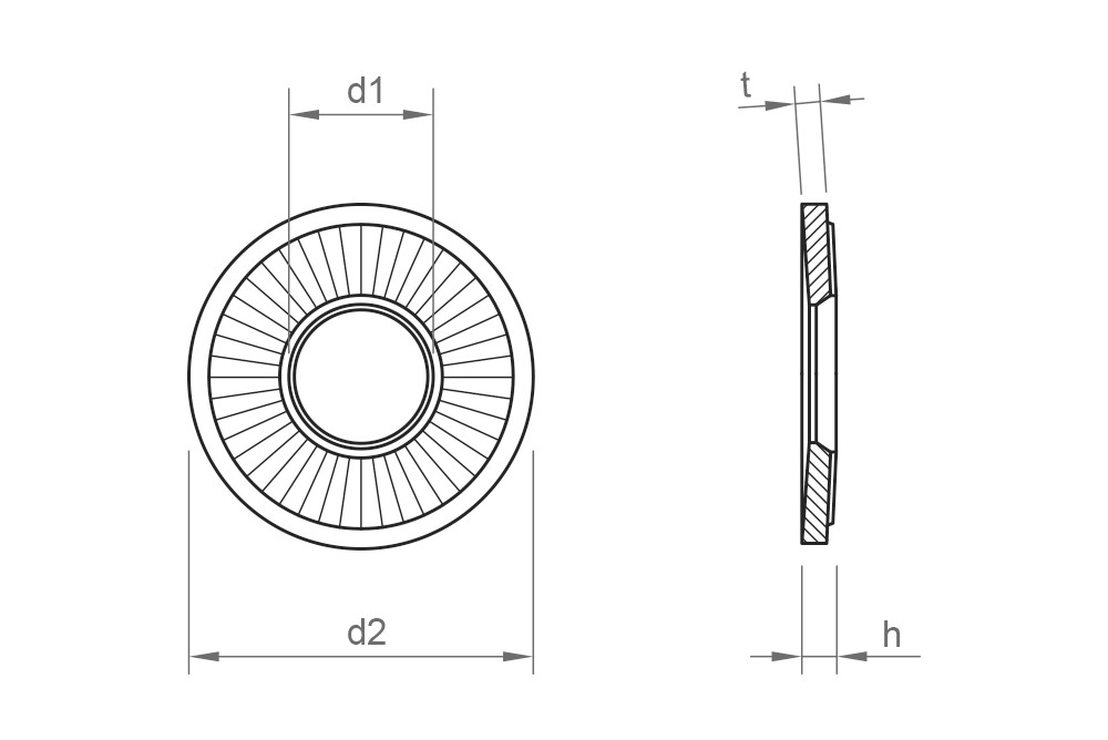 NFE 25511 CONTACT [M] ZP, Arandela contact de forma cónica en acabado zincado mecánico