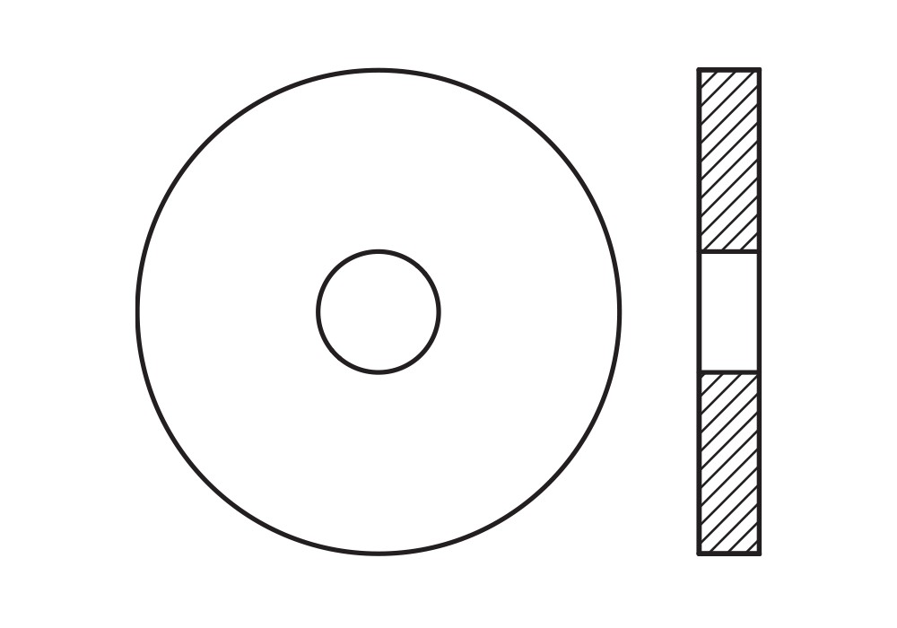 NFE 25513 [LL] A2, Arandela plana extralarge [LL] en acero inoxidable A2