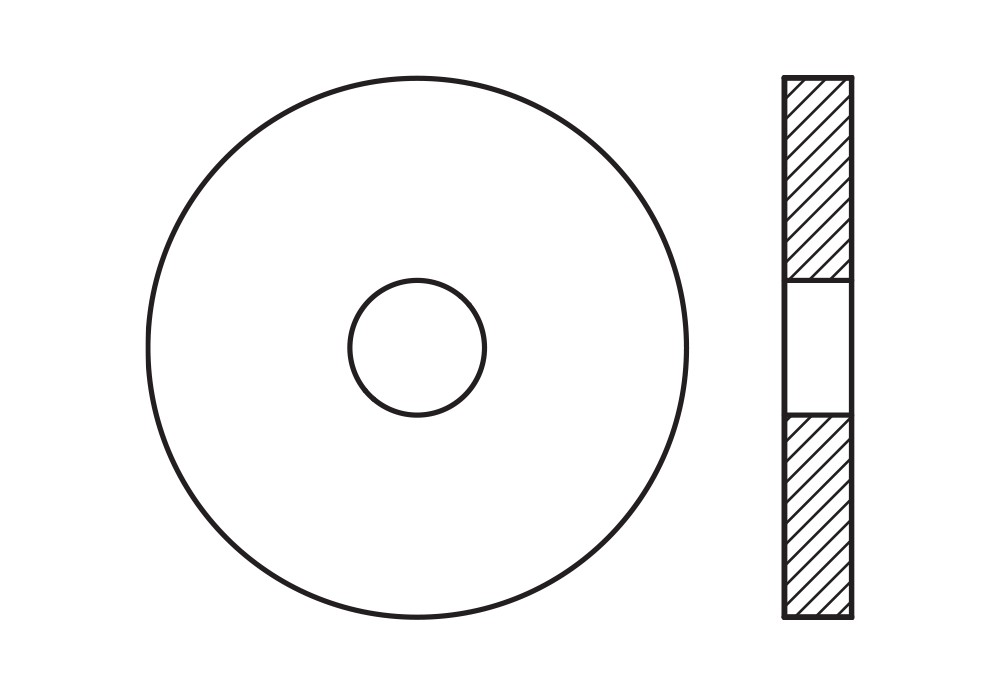 NFE 25513 LARGE [L] ZP, Arandela plana larga [L] en acabado zincado
