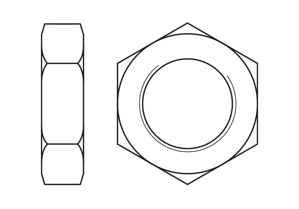 DIN 439 A2, Contratuerca en acero inoxidable A2