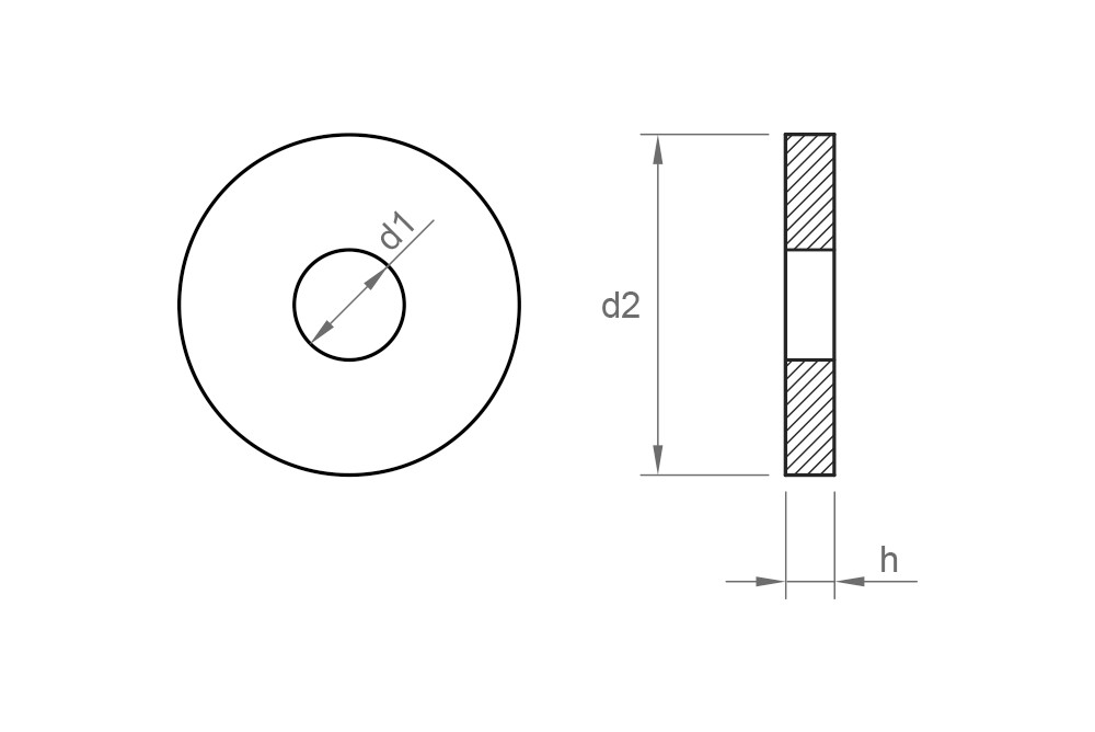 DIN 440 ZP ~ ISO 7094, Arandela con ala ancha, forma en 
