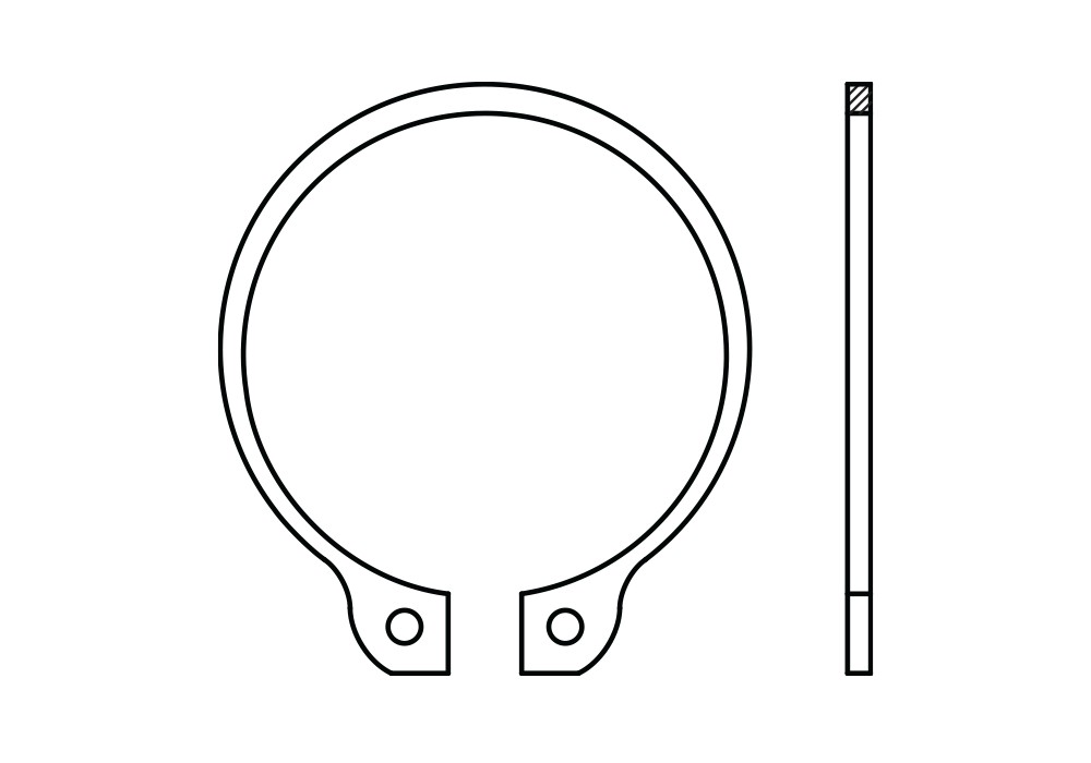 DIN 471 AISI 420, Anillo elástico para eje en acero inoxidable AISI 420