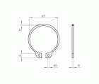 DIN 471 AISI 420, Anillo elástico para eje en acero inoxidable AISI 420