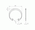 DIN 472 AISI 420, Anillo elástico para agujero en acero inoxidable AISI 420