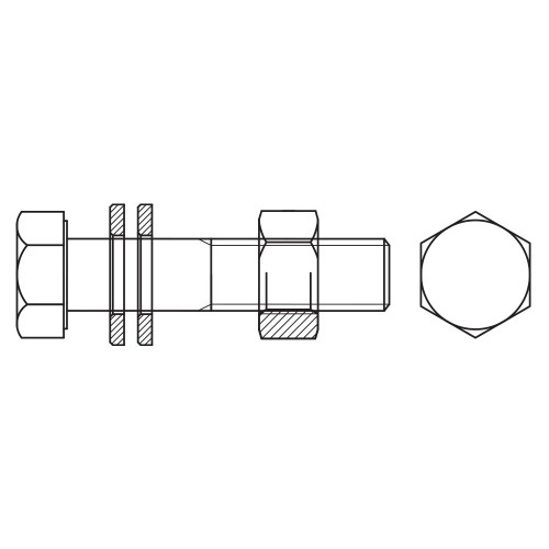 EN 14399-4 10.9 HV SET HDG, Set de tornillería estructural de alta resistencia para precarga, sistema HV con marcado CE, acabado galvanizado en caliente y calidad 10.9