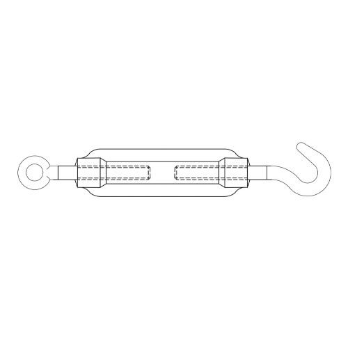 DIN 1480 H-E A4, Tensor gancho/anilla en acero inoxidable A4