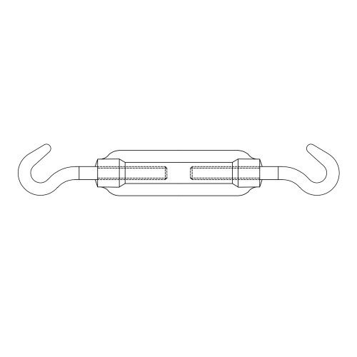 DIN 1480 H-H A4, Tensor gancho/gancho en acero inoxidable A4