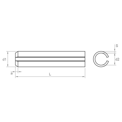 DIN 1481 ~ ISO 8752, Pasador elástico