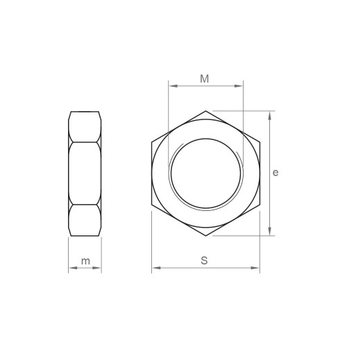 DIN 439 A2, Contratuerca en acero inoxidable A2