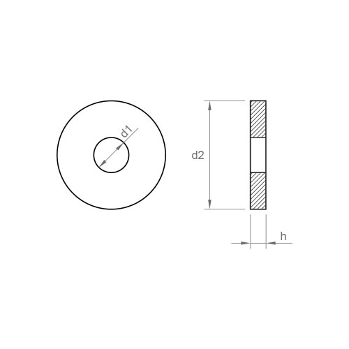 DIN 440 ~ ISO 7094, Arandela plana con ala ancha y forma en 