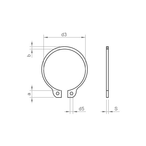 DIN 471 AISI 420, Anillo elástico para eje en acero inoxidable AISI 420