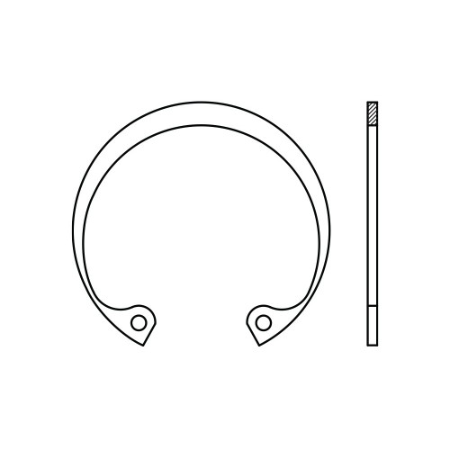 DIN 472 AISI 420, Anillo elástico para agujero en acero inoxidable AISI 420