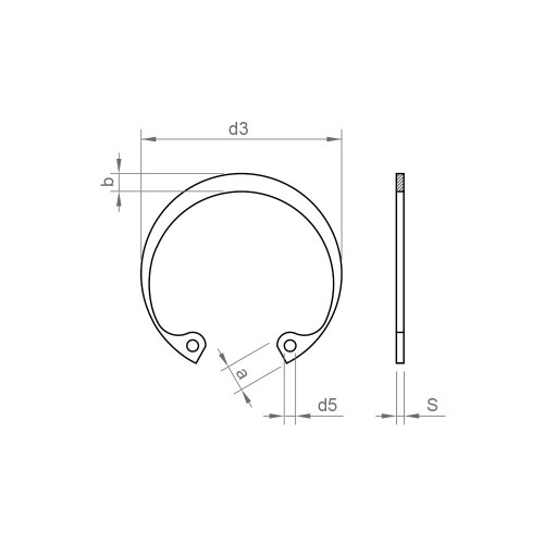 DIN 472 AISI 420, Anillo elástico para agujero en acero inoxidable AISI 420
