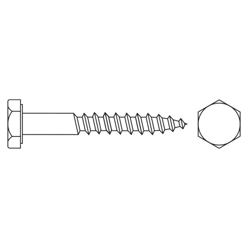 ART. 571 A2, Tirafondo barraquero en acero inoxidable A2