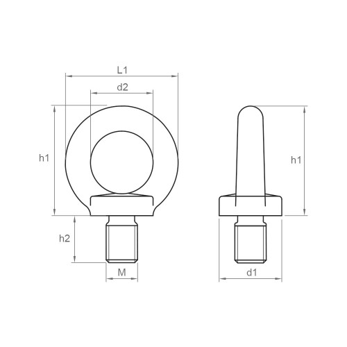 ART. 580 A2, Cáncamo macho D-580 en acero inoxidable A2
