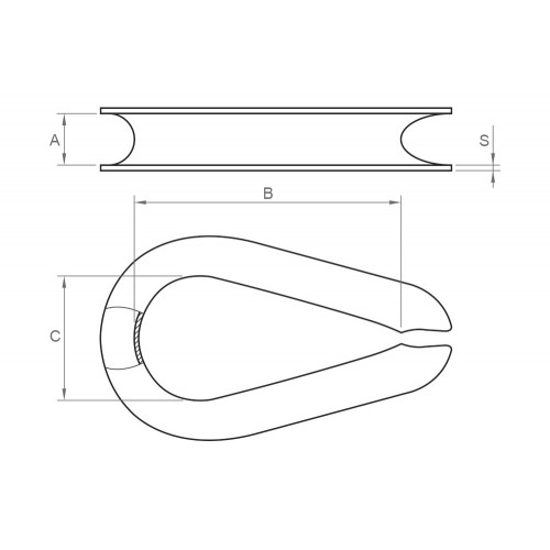 DIN 6899-A A4, Guardacabo en acero inoxidable A4
