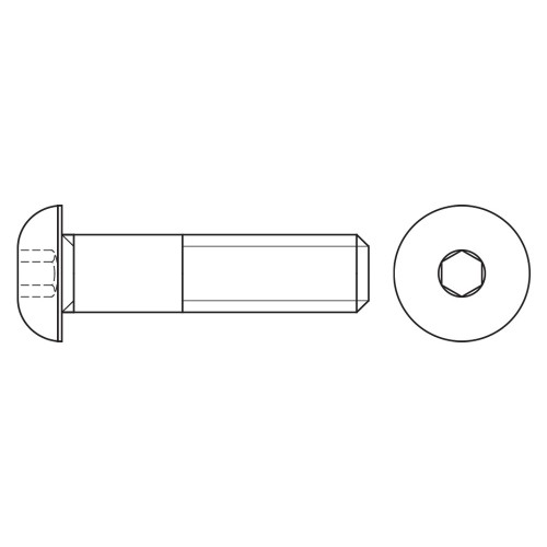 ISO 7380-1 A4 ~ ISO 7380, Tornillo allen con cabeza redonda en acero inoxidable A4
