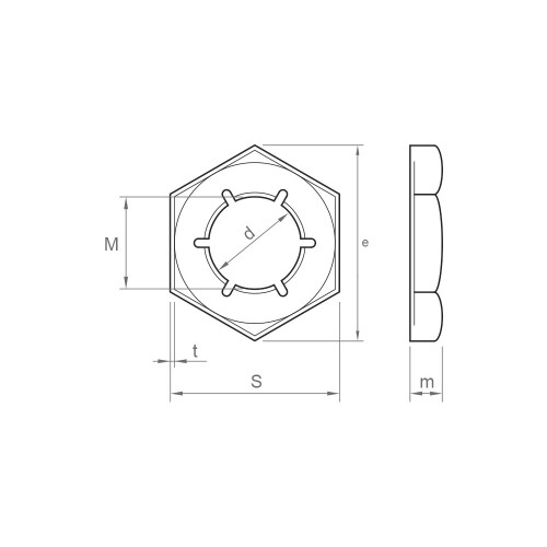 DIN 7967 BL, Tuerca hexagonal de seguridad en acabado negro