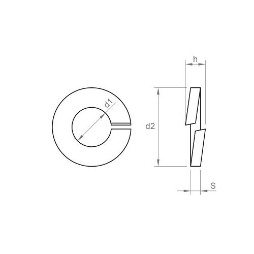 DIN 7980 ZP, Arandela elástica Grower en acabado zincado