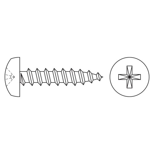 DIN 7981 C-H ZP ~ ISO 7049, Tornillo rosca chapa con cabeza alomada y huella PH en acabado zincado
