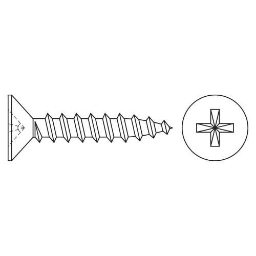 DIN 7982 C-H A4 ~ ISO 7050, Tornillo rosca chapa con cabeza avellanada y huella PH en acero inoxidable A4