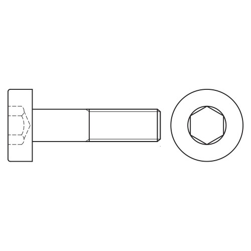 DIN 7984 8.8 BL, Tornillo allen de cabeza baja en acabado negro y calidad 8.8