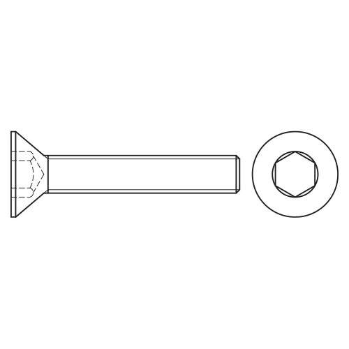 DIN 7991 A2 ~ ISO 10642, Tornillo allen con cabeza avellanada en acero inoxidable A2