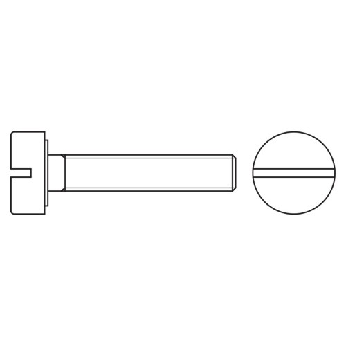 DIN 84 A2 ~ ISO 1207, Tornillo con cabeza cilíndrica en acero inoxidable A2