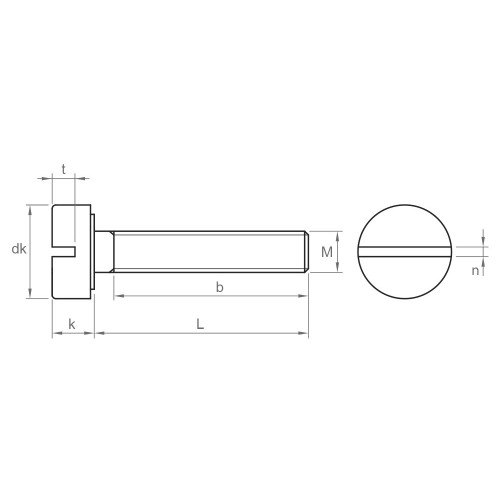 DIN 84 A2 ~ ISO 1207, Tornillo con cabeza cilíndrica en acero inoxidable A2
