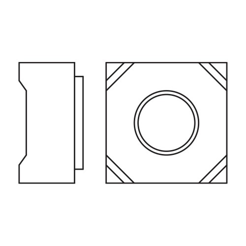 DIN 928 A2, Tuerca cuadrada soldable en acero inoxidable A2