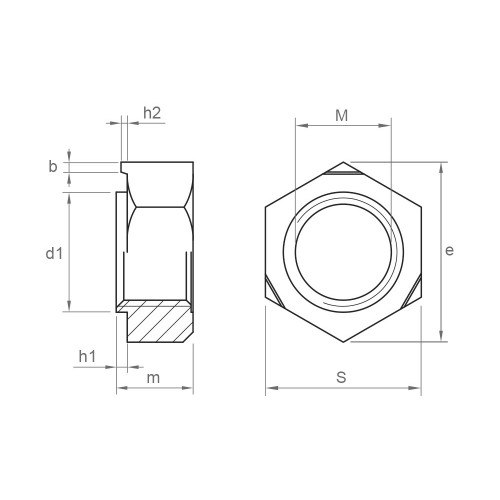 DIN 929 A2, Tuerca cuadrada soldable en acero inoxidable A2
