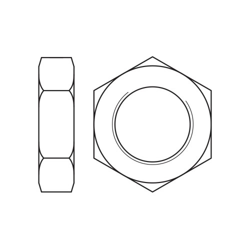 DIN 936 ZP ~ ISO 4035, Contratuerca hexagonal en acabado zincado